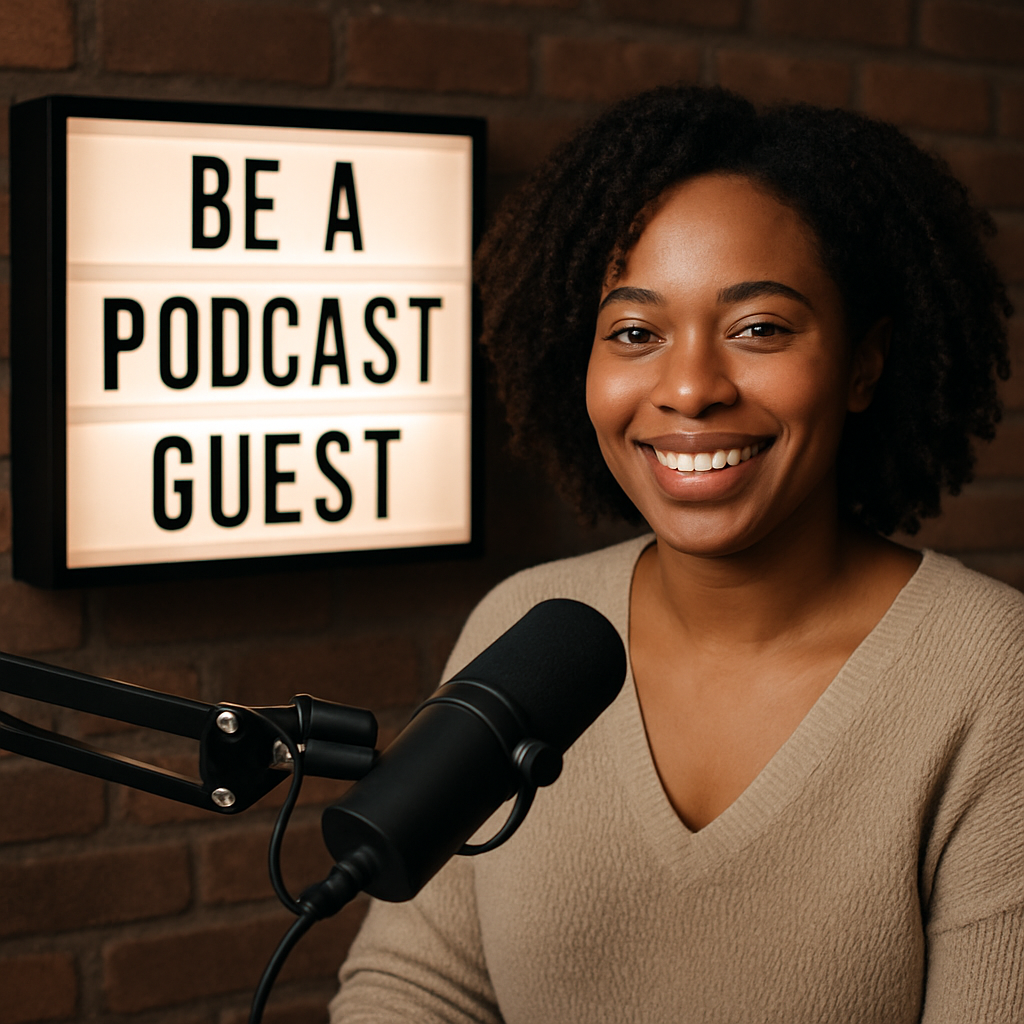 be a podcast guest show sign and black woman-1